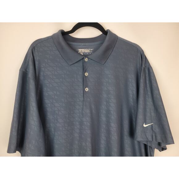 Nike Golf Tour Performance Dri-Fit Geometric Polo Shirt Men's Blue XXL - Picture 2 of 9
